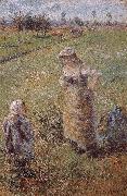 Camille Pissarro woman with children oil